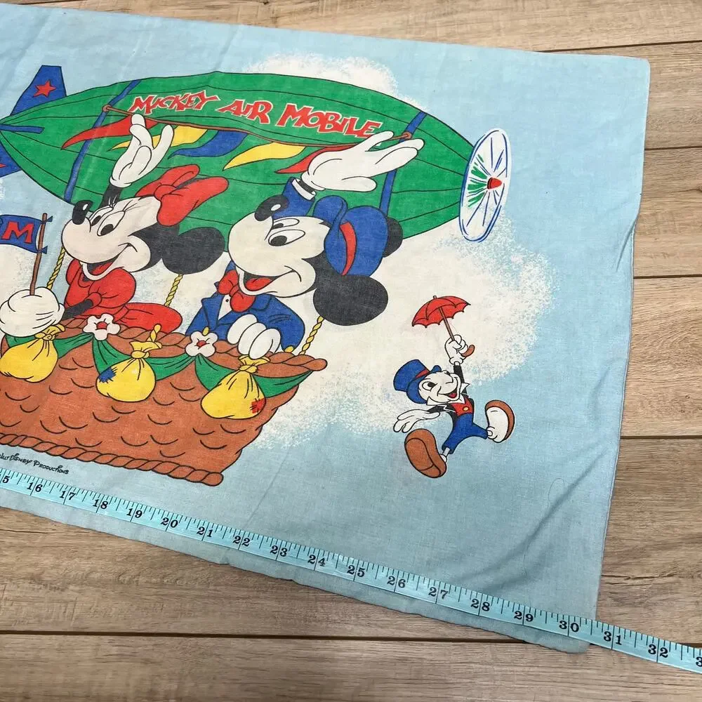 Vintage Mickey Mouse Air Mobile Balloon Pillowcase